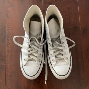 Converse white platform hightops